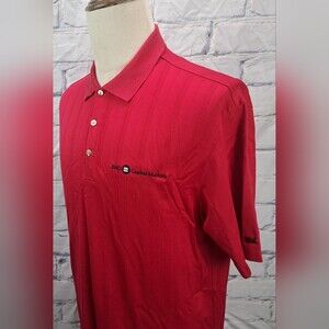 Nike Tiger Woods Collection Mens Golf Polo Shirt BMO Bank of Montreal Red Medium